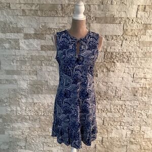 Michael Kors Sleeveless Blue Paisley Dress
